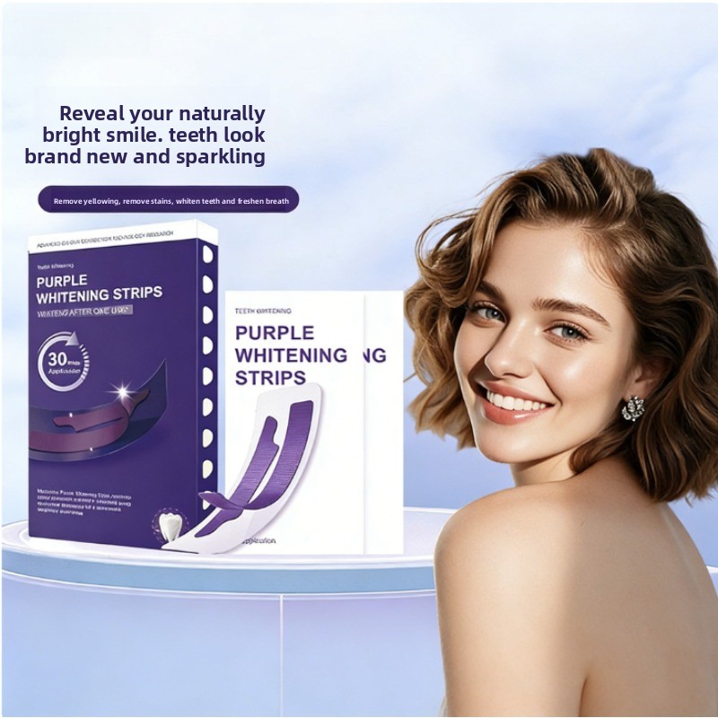 Teeth Whitening Strips - V34 Paarse Glowende Droge Tandstrips -