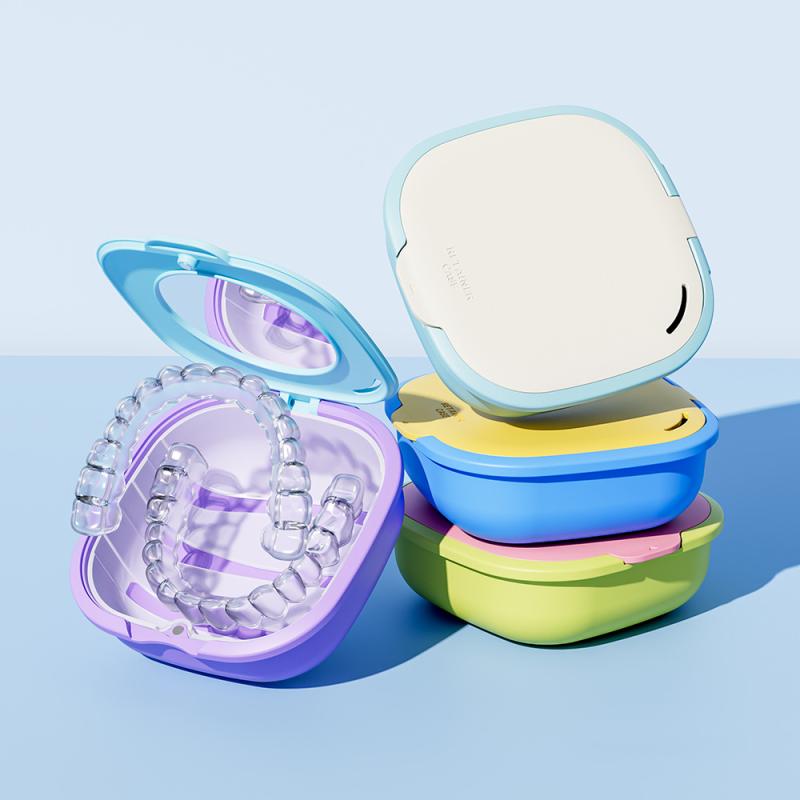 Teeth Whitening For Braces - Retainer Case Met Afvoermand Draagbare Mondbeschermer