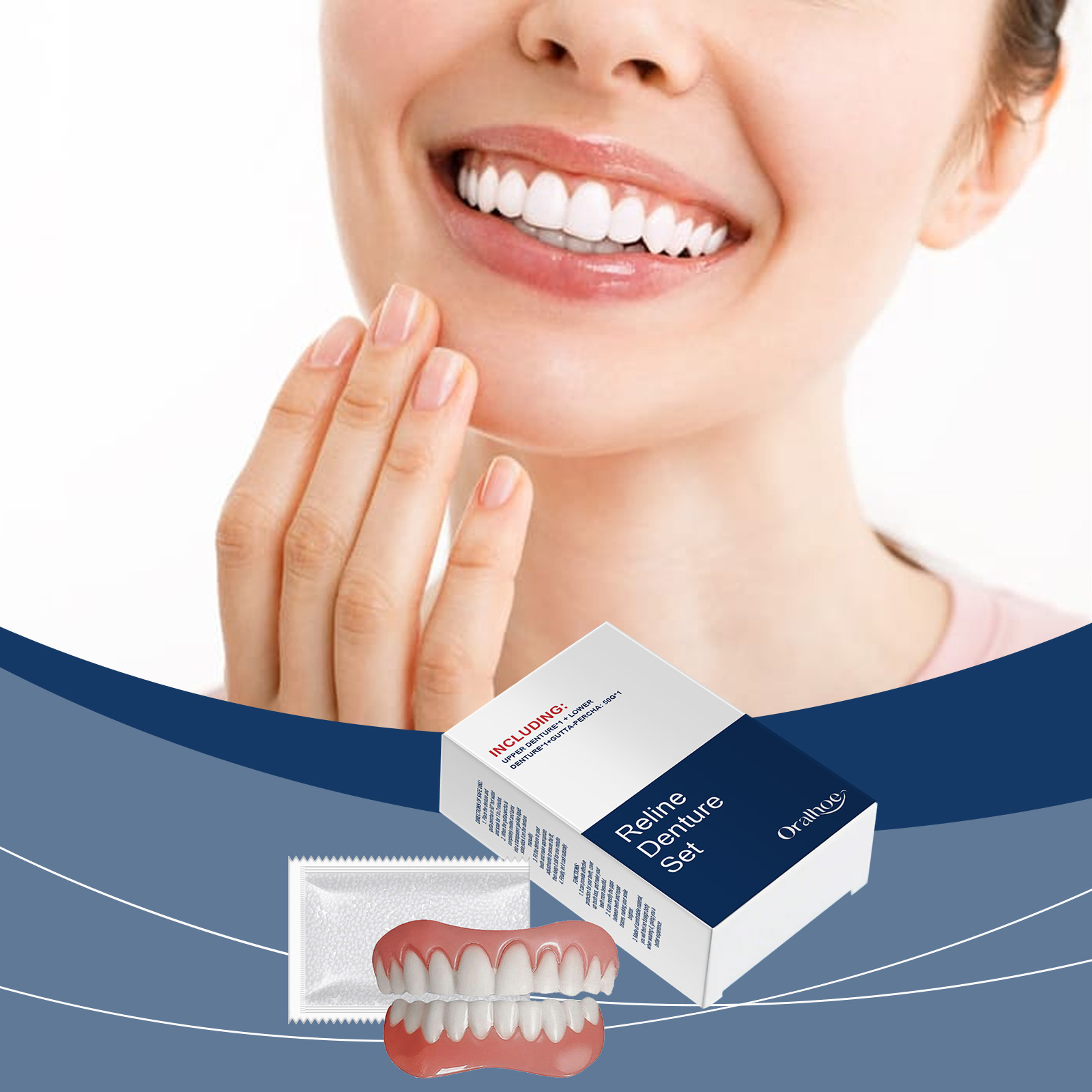 Teeth Whitening For Braces - Kunstgebit Tijdelijke Tand Orale Simulatie Bretels