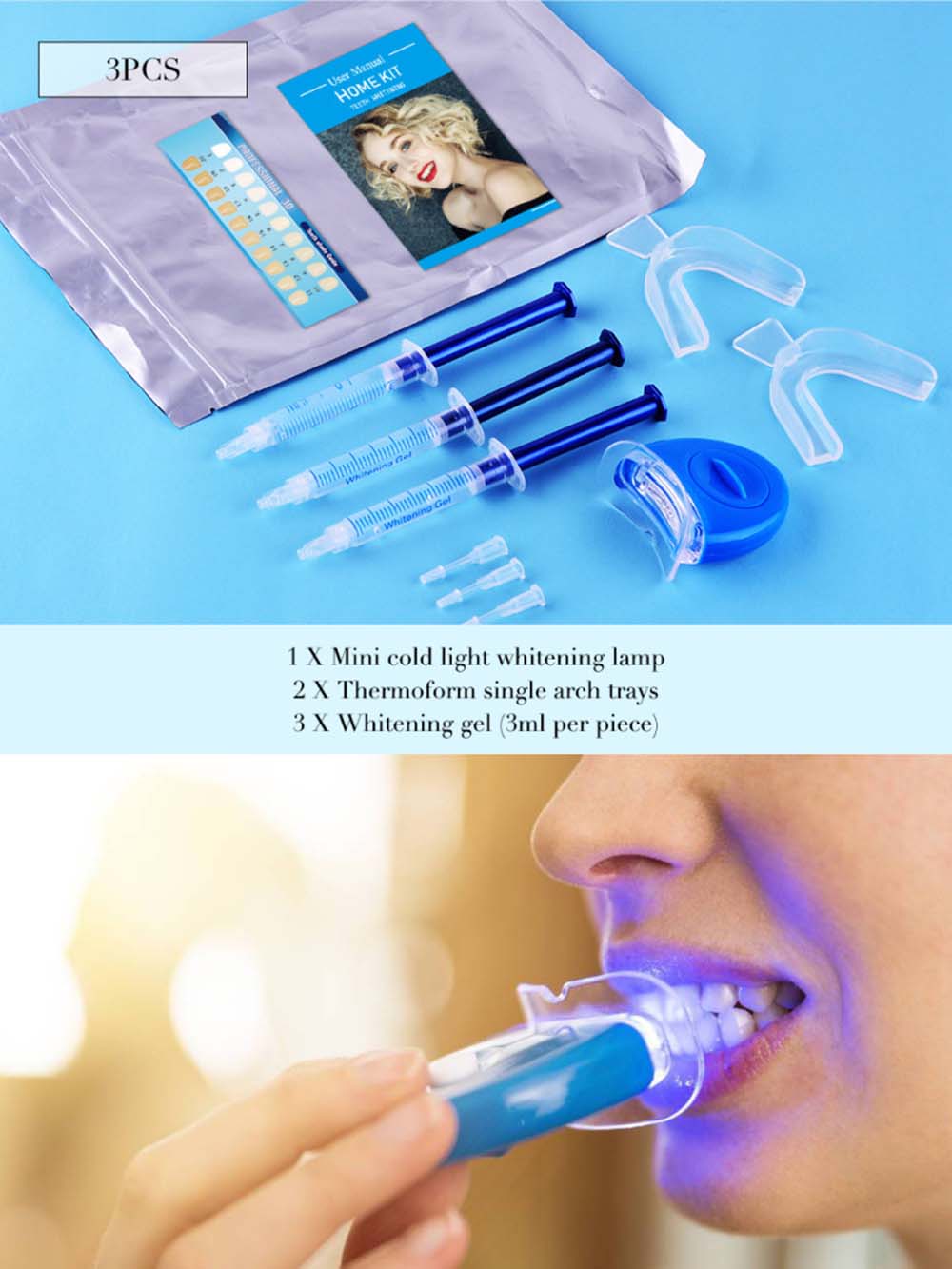 Teeth Whitening Light Kit - Topkwaliteit Peroxide Tanden Whitening Gel Kit