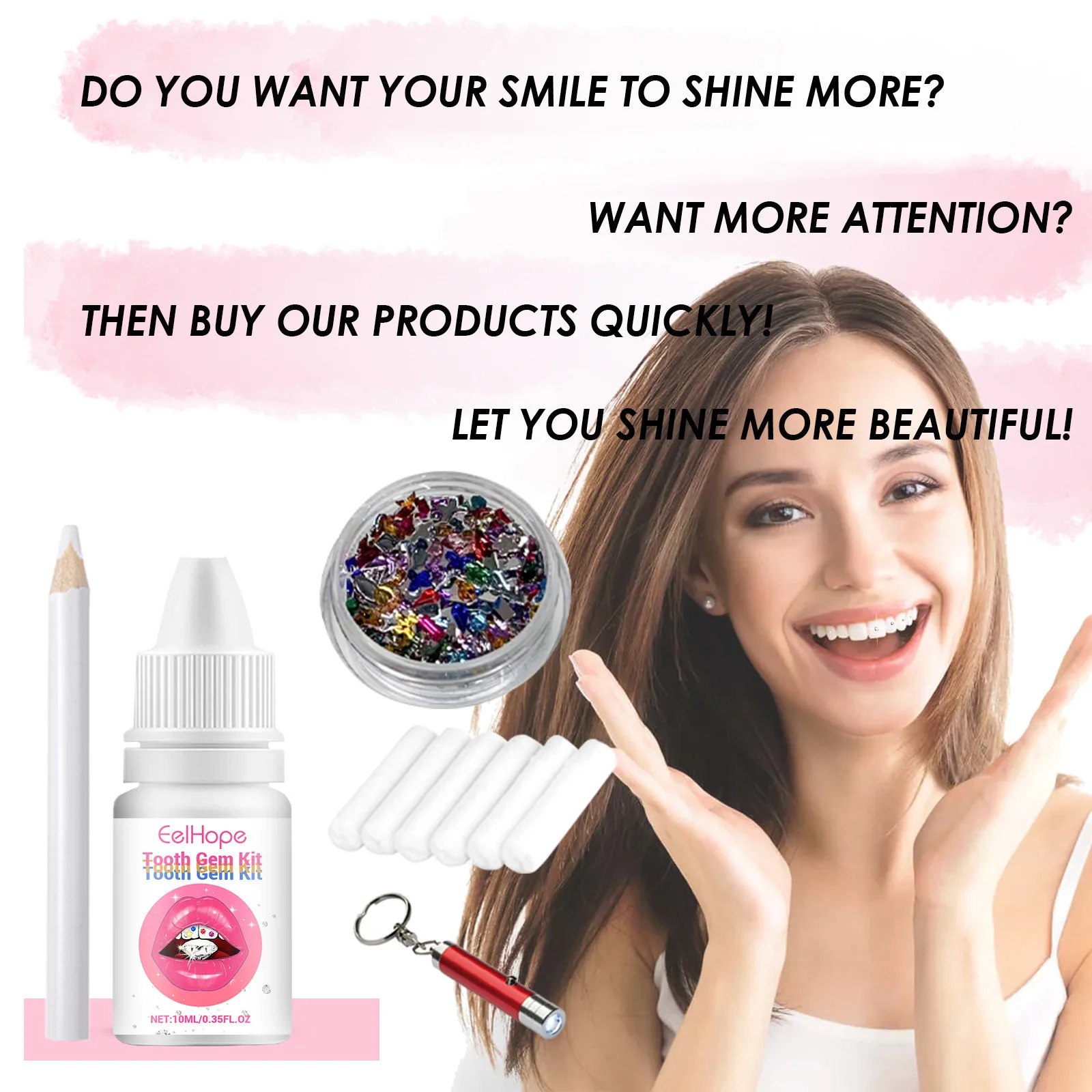 Tandjuwelen Kit DIY Transparan - Teeth Whitening Usa recensie en prijs