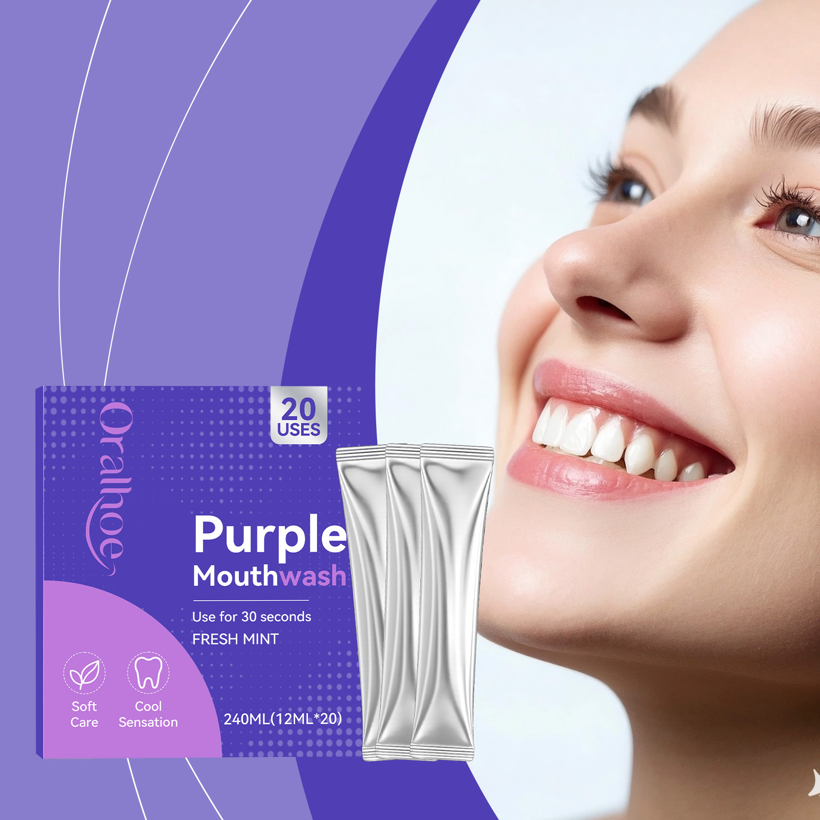 Individuele verpakking Paarse  - Teeth Whitening Xylitol recensie en prijs