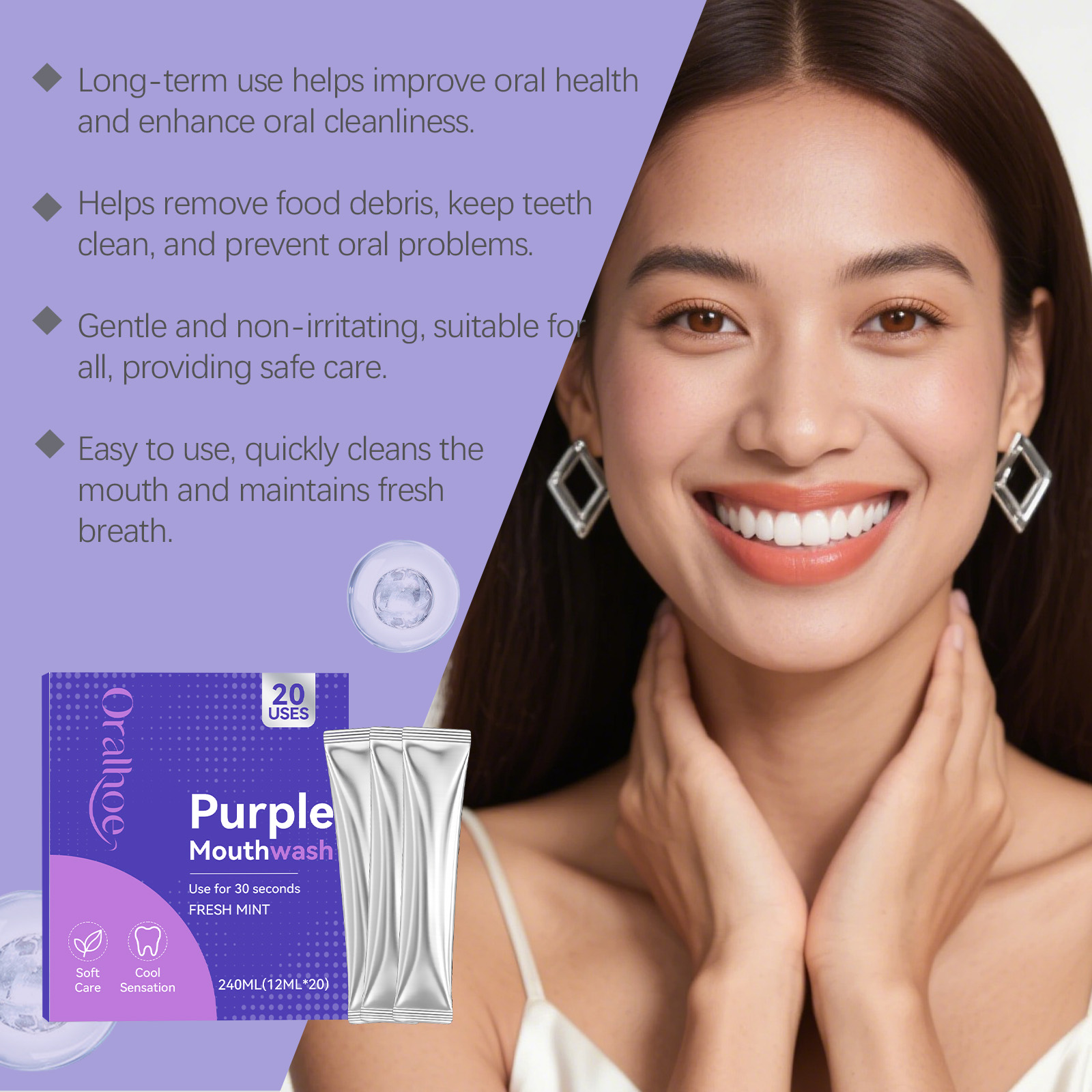 Individuele verpakking Paarse  - Teeth Whitening Xylitol recensie en prijs
